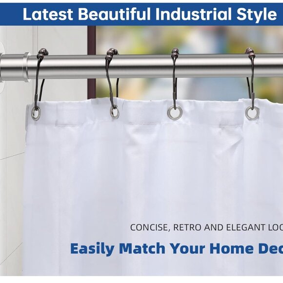 Silver  Shower Curtain Rod Set - Picture 8 of 14